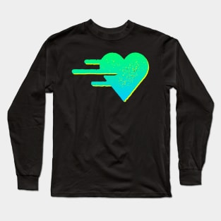 Green Heart Logo Graphic Long Sleeve T-Shirt